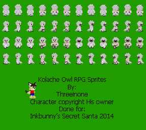 Kolache Owl Sprite (RPG Style)-IB Secret Santa 2014 by Threeinone