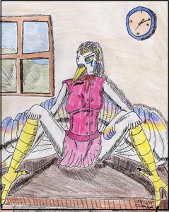 Girly Secretary bird by xerotigercat