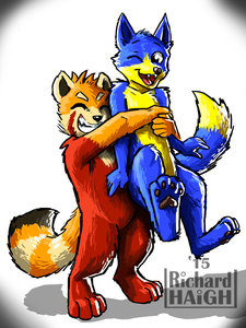 Comm: Kaito and Jayden hugs by PenMark