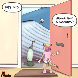Blue Whale Selling Vacuum Cleaners (art) by Musuko42