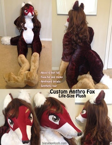 Anthro Fox Custom Plush by bigsexyplush