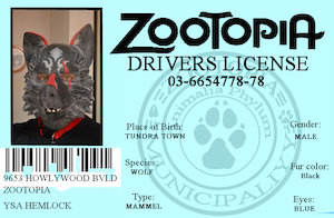 zootopia license by ysahemlock