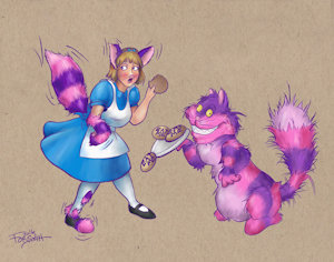 Alice's Cheshire Cat Transformation by AmethystBouncyBunny