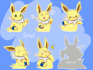 Jetta and Jolteon Stickers! [Download] by Miau