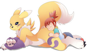 Renamon Snuggles by ern