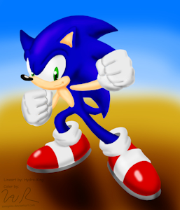 COLOR EXPERIMENT: Lineless Soft-Shaded Sonic by sonigoku