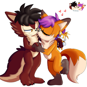 A Sweet Foxy Kiss by senshion