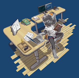 Derek at his Desk by kitaness