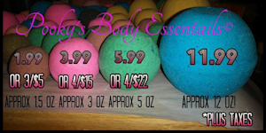 Bath Bomb price list and examples by PookyPup