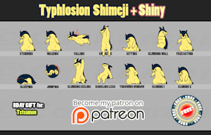 Typhlosion & Shiny Shimeji +FREE+ by BlackCachomon
