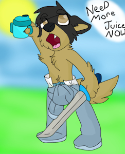 Bossy Puppy:Need More Juice Now! by LeosArt