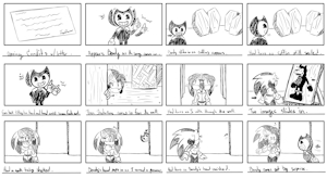 Storyboard: Bendy and Evey scene 1 by Shadow4one