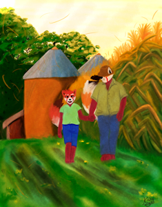 Father and son on the farm by kaitokrysch