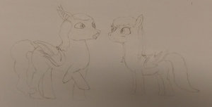 MLP Vampire and Bat Pony sketch by PIFBunny