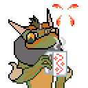 Coffee Addicted Frog Ninja by PixelNoodle