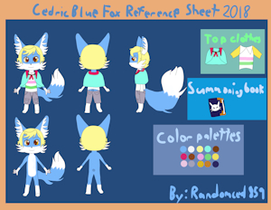 Cedric Blue Fox Reference Sheet 2018 by randomced859