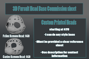 3D printed fursuit head commissions-OPEN by oviya