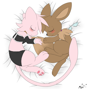 sleepy floofs by RivvonCat