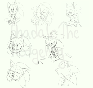 Weird Sonic sketches by ShadaleTheHedgehog