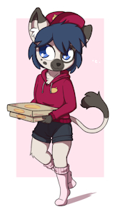 Pizza delivery kitty by Aggie