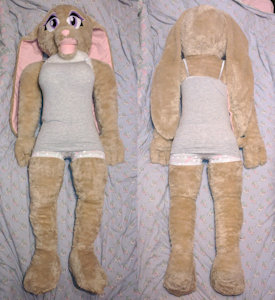 [commission] anthro rabbit girl plush by Retired1