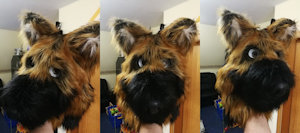 the fursuit head of German shepherd by TefnutIV