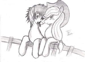 Tiger and AJ on the Fence by TigerDusk