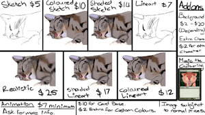 Commissions Sheet by ThatCatObsessedDemon