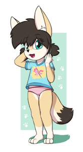 Kaelie in a her favorite shirt and panties by Aggie