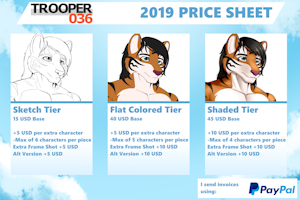Commission Price Sheet (Revised for 2019) by Trooper036