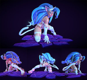 3D Fanart of Felicia from Darkstalkers by magnaomega