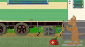 Ryan Lynx Mows Mom and Dad's Lawn for Extra Allowance Money by moyomongoose