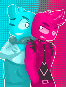 Cyan and corrupted Cyan by Cinnamonroll69