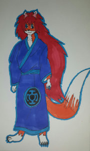 Blue Lantern Fox Yamino by DaemonGodFox