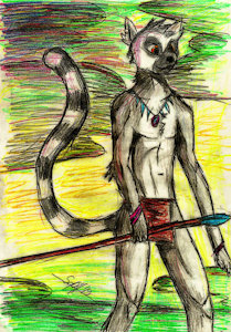 The Lemur Tribes Boy (while the sun goes down) by SquareOtter