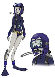 Teen Titans - Raven Scuba by darkbunny666