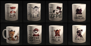 Mugs with different tastes by pandapaco