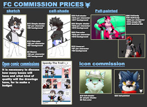 new commission prices by furrychrome