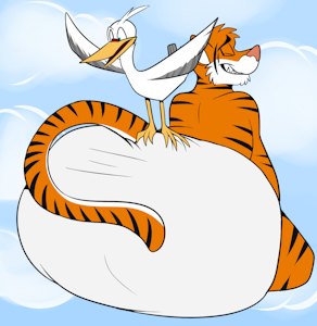 Stork delivers a Big Diapered Feral Tiger by Wolfpack2
