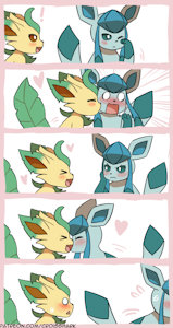 leafeon & glaceon by croisshark