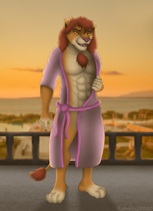 Bathrobe lion by Rahir