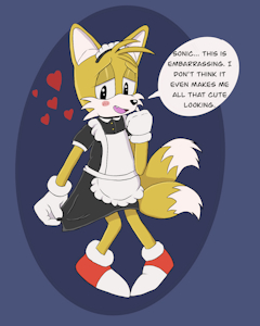 Tails maid outfit by DraggiePoss