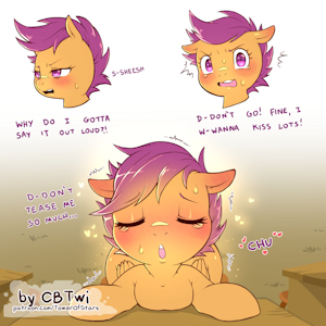 Scootaloo Kiss by ColdBloodedTwilight