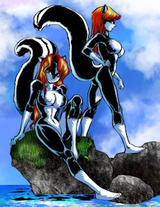 Skunk girls from Deadly Shock by curious4ever