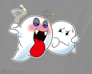 Boo and Drunk Boo by SecretStash151