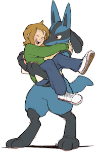 Lucario and Nycteus by Ohdarnitjerry by LucarioNycteus