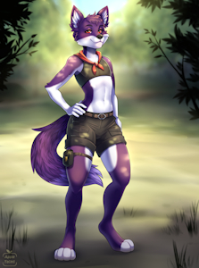 Purple wolf [comm] by AppleFaced