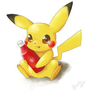 Pikachu and Ketchup by MsKtty89