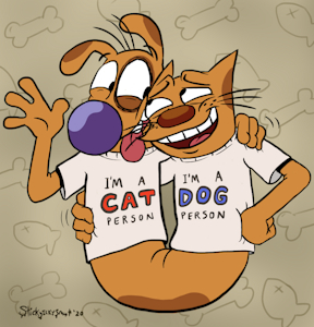 Cat Person Dog Person - COLOR by Stickyickysmut