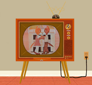 Clarence and Sheryl on TV by moyomongoose